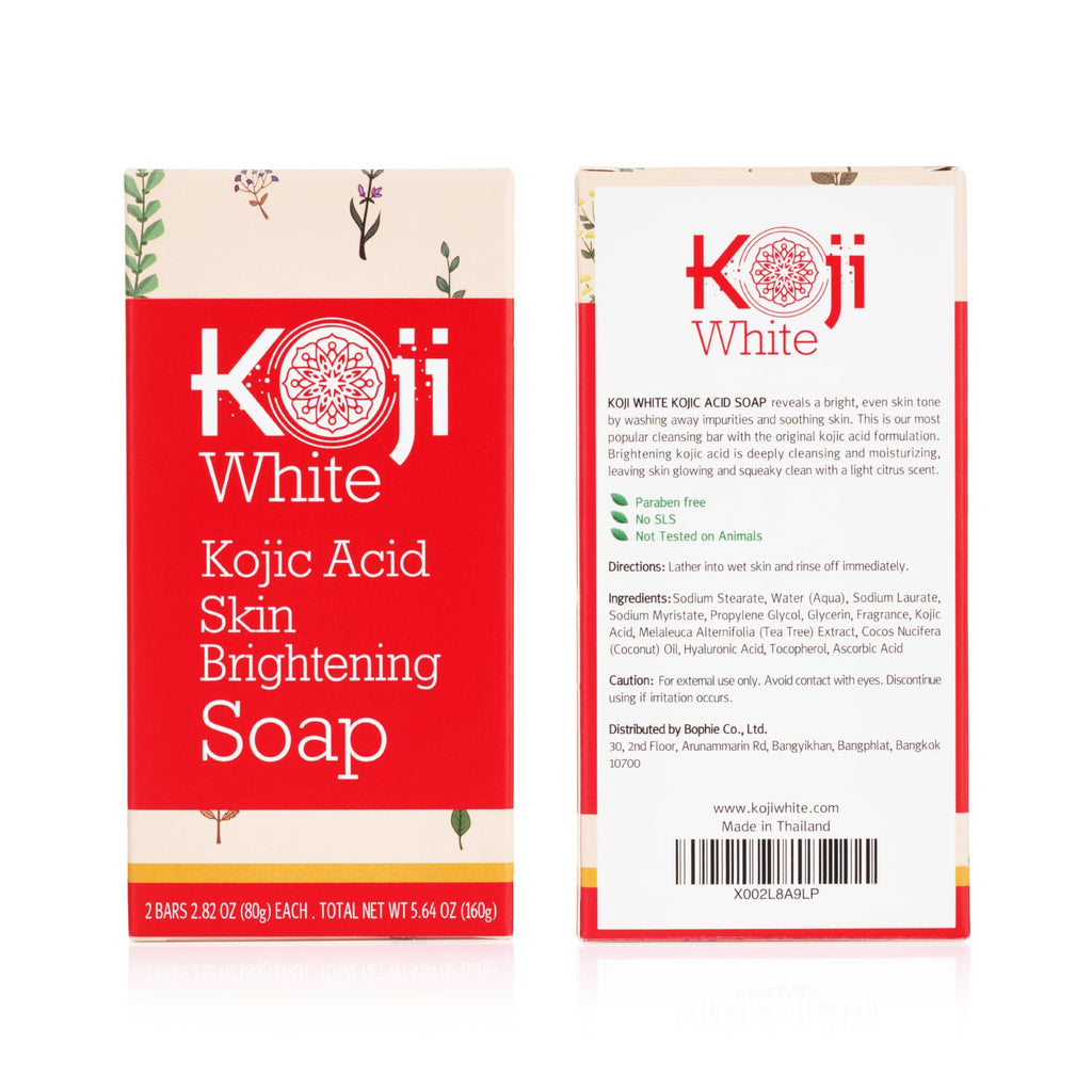Koji White Pure Kojic Acid Soap | Glycerin Soap Bar for Gentle Skin Brightening and Exfoliation with Tea Tree, Coconut Oil, Hyaluronic Acid & Vitamin C, Vegan, 2.82 oz