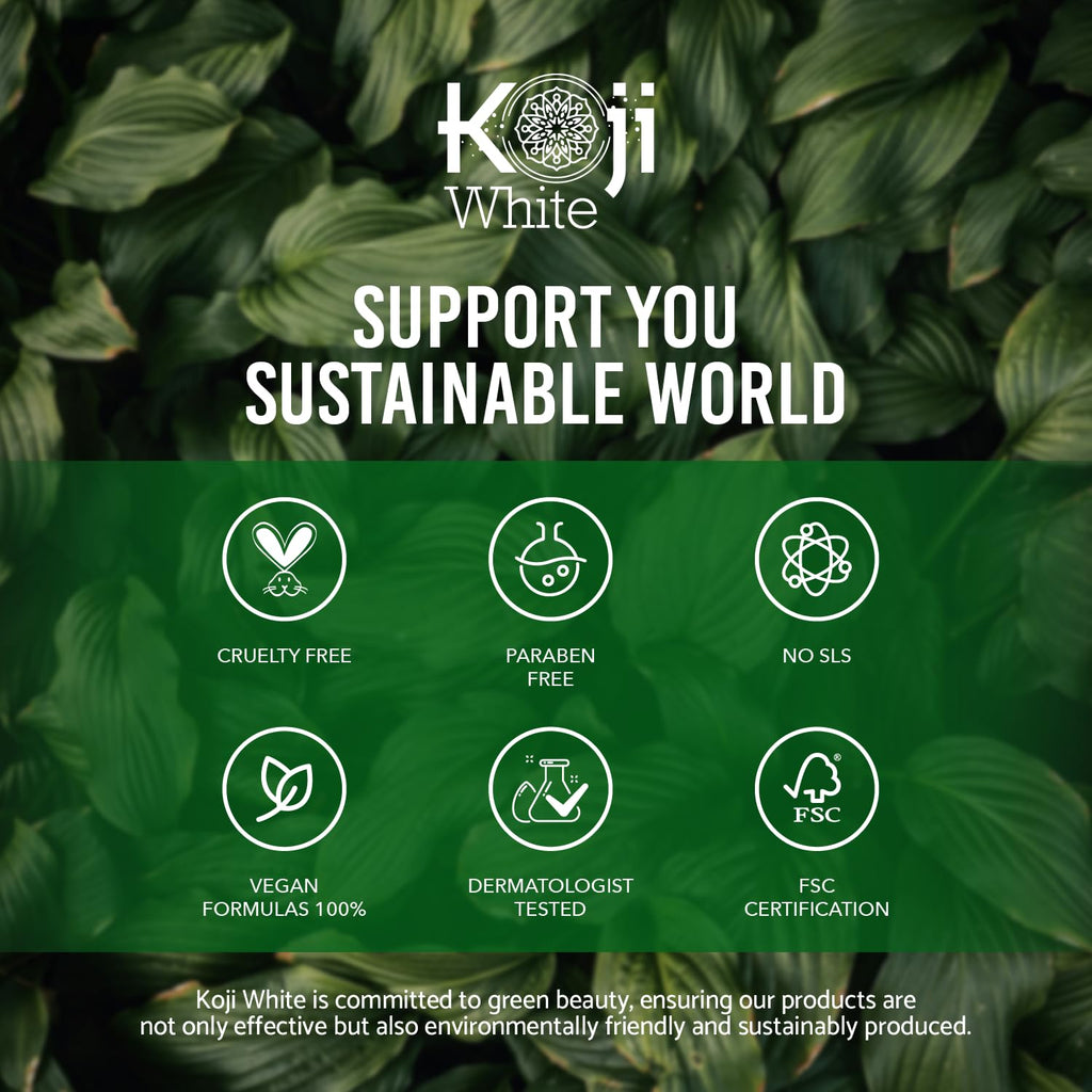 Koji White Pure Kojic Acid Soap | Glycerin Soap Bar for Gentle Skin Brightening and Exfoliation with Tea Tree, Coconut Oil, Hyaluronic Acid & Vitamin C, Vegan, 2.82 oz