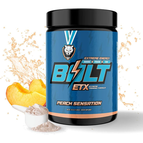 6AM Run Bolt - Pre Workout Powder for Instant Energy Boost for Cardio and Focus - No Jitters, High Energy Conditioning Formula - All Natural, Keto, Vegan (Peach Sensation)