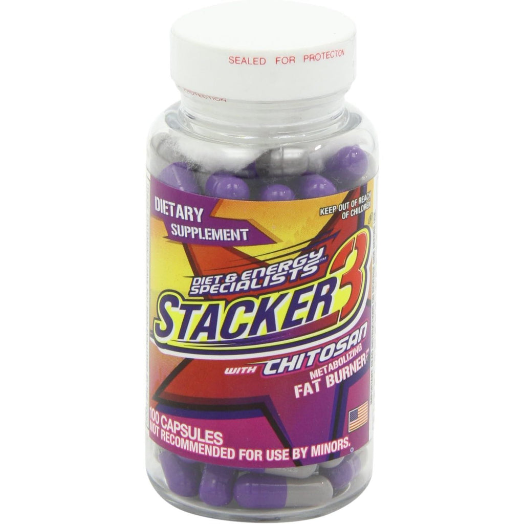 Stacker 3 Metabolizing Fat Burner with Chitosan, Capsules, 100Count Bottle